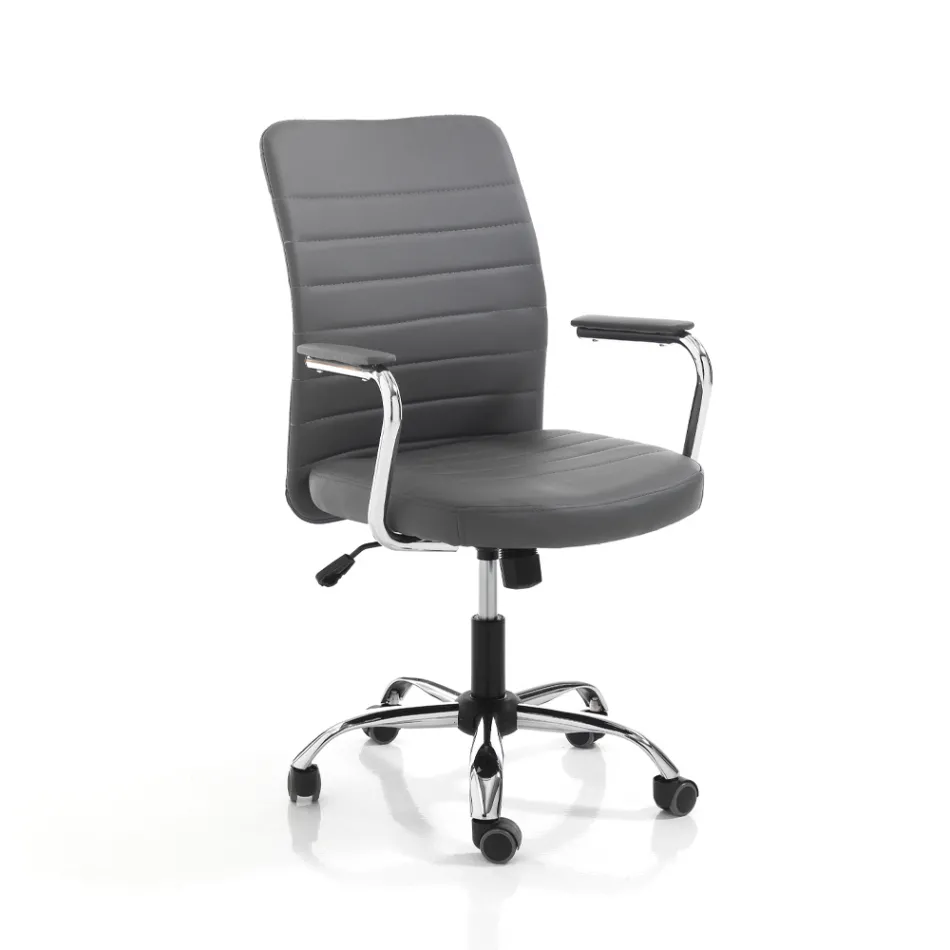 Leather Office Armchair and Adjustable Petrol Lift - Radon Viadurini