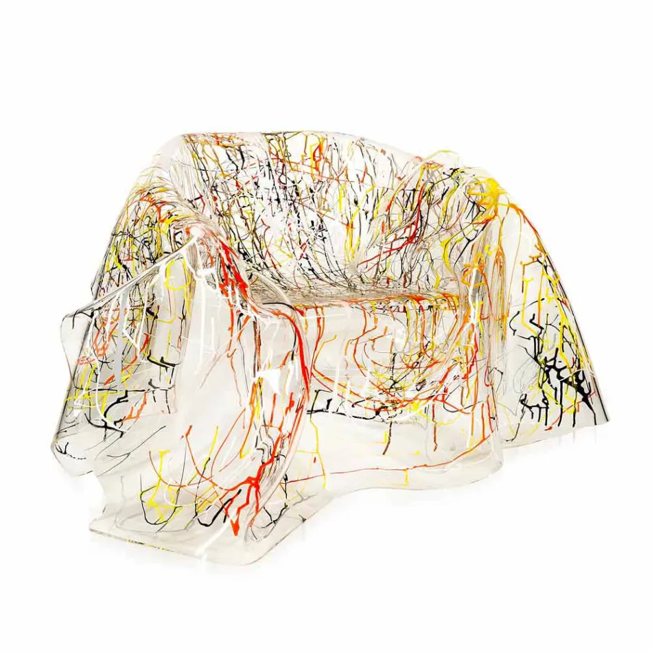 Contemporary design armchair in multicolor plexiglass Paris, made in Italy Viadurini