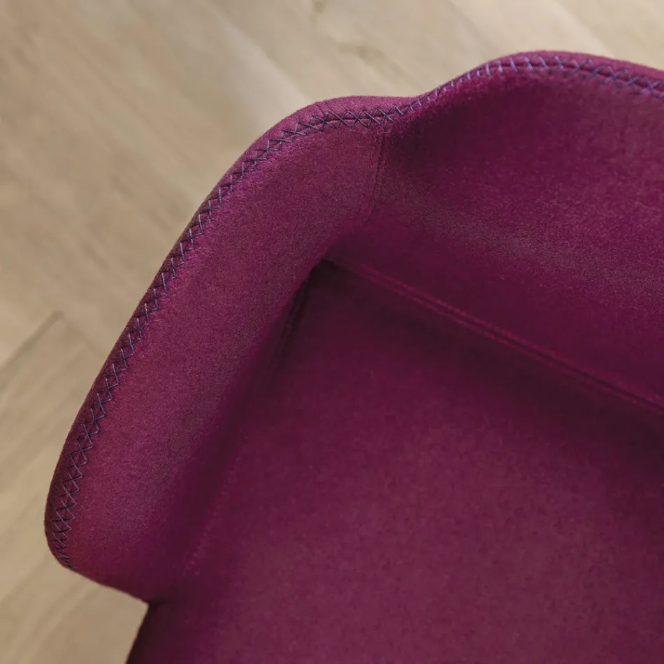 High Quality Armchair with Velvet or Fabric Seat Made in Italy - Molde Viadurini