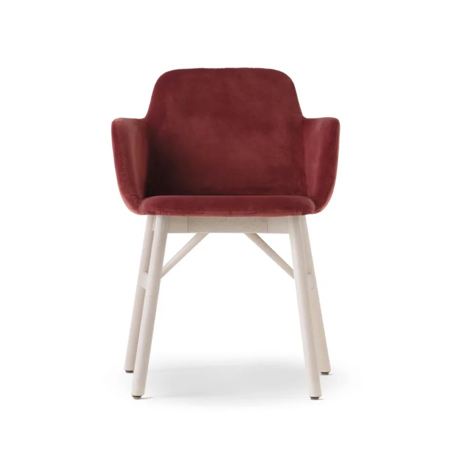 High Quality Armchair with Velvet or Fabric Seat Made in Italy - Molde Viadurini