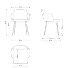 High Quality Armchair in Leather and Painted Metal Made in Italy - Molde Viadurini