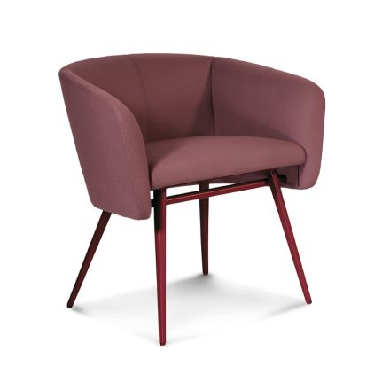 High Quality Armchair in Fabric with Metal Base Made in Italy - Bergen Viadurini