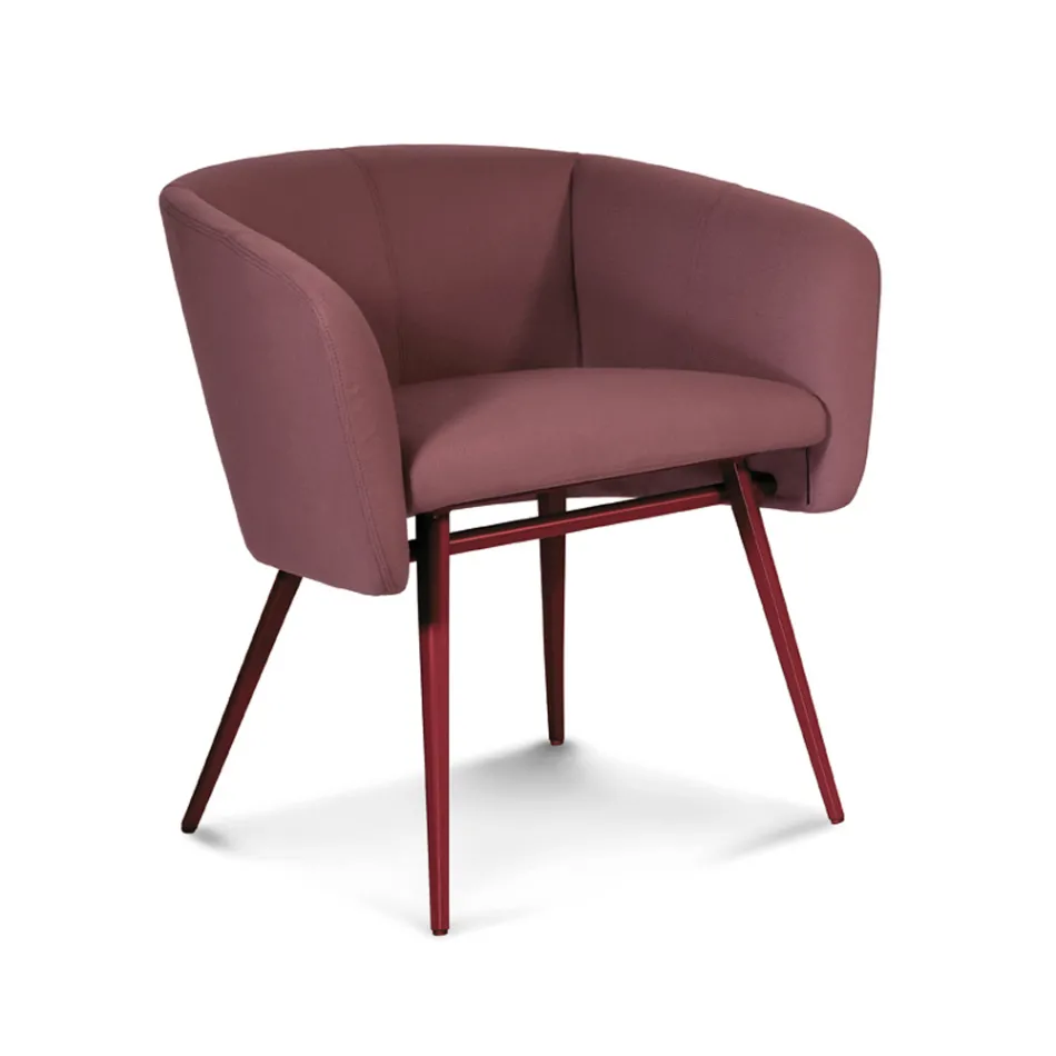 High Quality Armchair in Fabric with Metal Base Made in Italy - Bergen Viadurini