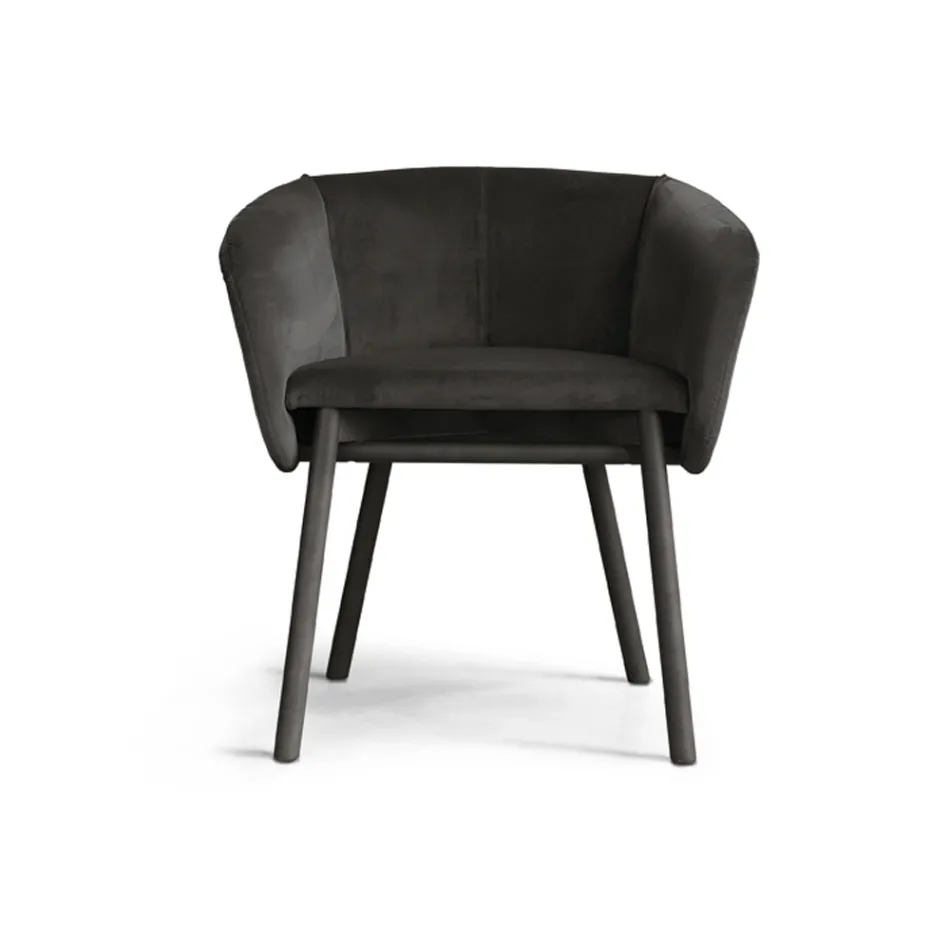 High Quality Velvet Armchair with Beech Base Made in Italy - Bergen Viadurini