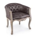 Classic Design Armchair in Wood and Eco-Leather Effect Seat - Katen