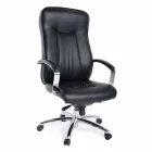 Directional Office Swivel Armchair Leather Seats and Metal Base - Virone Viadurini