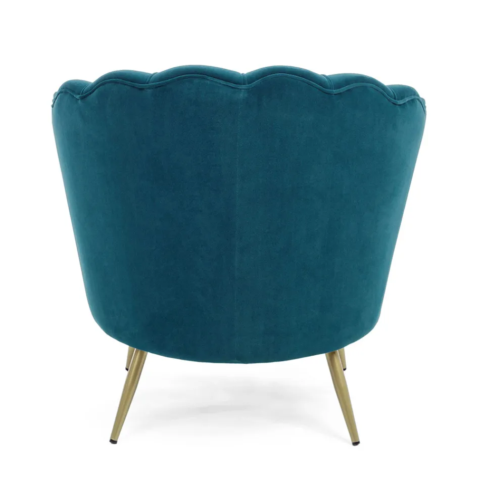 Elegant Upholstered Lounge Armchair Velvet Effect 3 Finishes - Geppy Viadurini