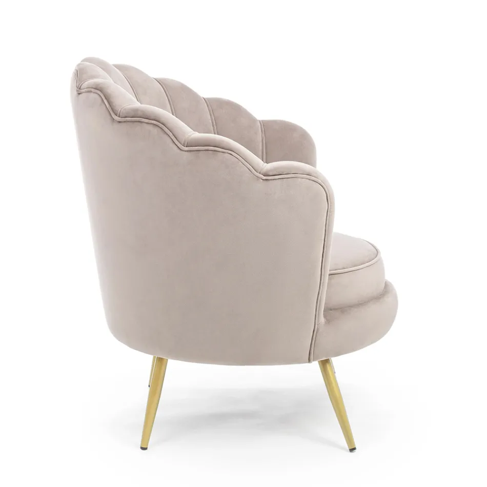 Elegant Upholstered Lounge Armchair Velvet Effect 3 Finishes - Geppy Viadurini