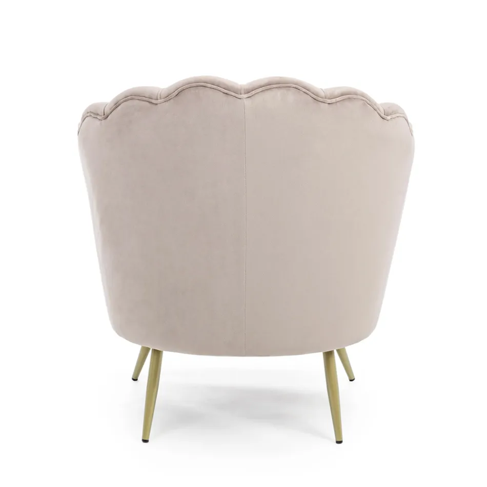 Elegant Upholstered Lounge Armchair Velvet Effect 3 Finishes - Geppy Viadurini