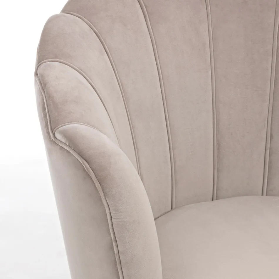 Elegant Upholstered Lounge Armchair Velvet Effect 3 Finishes - Geppy Viadurini