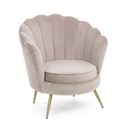 Elegant Upholstered Lounge Armchair Velvet Effect 3 Finishes - Geppy Viadurini