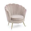 Elegant Upholstered Lounge Armchair Velvet Effect 3 Finishes - Geppy