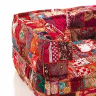 Ethnic Lounge Armchair in Patchwork Fabric and Velvet - Fibre Viadurini