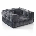 Ethnic Lounge Armchair in Patchwork Fabric and Velvet - Fibre Viadurini