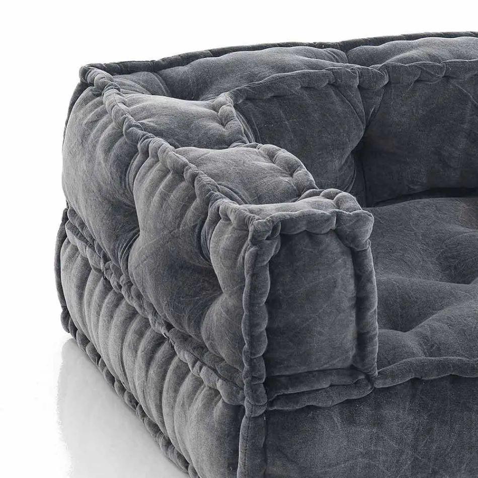 Ethnic Lounge Armchair in Patchwork Fabric and Velvet - Fibre Viadurini