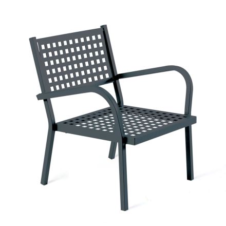 Stackable Garden Armchair in Steel Made in Italy 2 Pieces - Aberdeen Viadurini