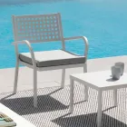 Stackable Garden Armchair in Steel Made in Italy 2 Pieces - Aberdeen Viadurini
