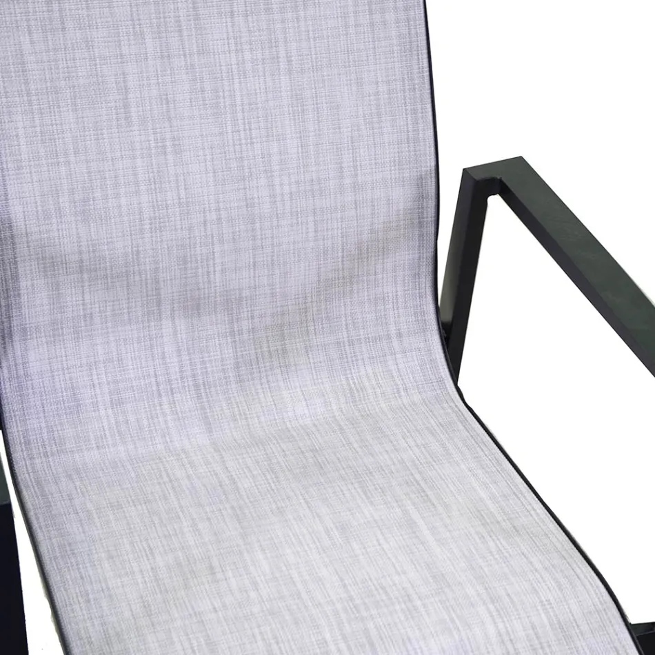 Stackable Garden Chair in Textilene and Aluminium - Foglio Viadurini