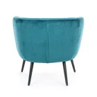 Armchair in Steel and Grey or Blue Velvet Scandinavian Design - Hilary Viadurini
