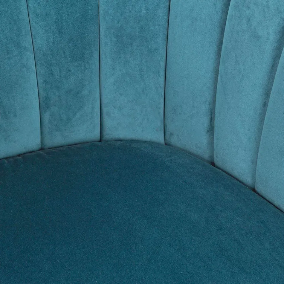 Armchair in Steel and Grey or Blue Velvet Scandinavian Design - Hilary Viadurini