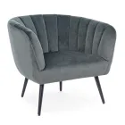 Armchair in Steel and Grey or Blue Velvet Scandinavian Design - Hilary Viadurini