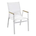 Aluminium and Textilene Armchair with Polywood Armrests - Diary Viadurini