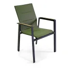 Armchair in Aluminium and Textilene with Insert in the Armrests in HPL - Righello Viadurini