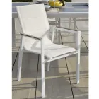 Armchair in Aluminium and Textilene with Insert in the Armrests in HPL - Righello Viadurini