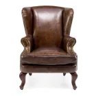 Lounge Vintage Leather Armchair Aged Effect - Stamp Viadurini