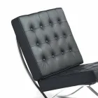 Morella armchair in eco-leather with buttons and chromed structure Viadurini