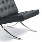 Morella armchair in eco-leather with buttons and chromed structure Viadurini