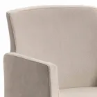 Omega modern design faux leather and wood armchair, made in Italy Viadurini