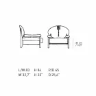 Armchair in Black Stained Ash with Cotton Upholstery Made in Italy - Peleo Viadurini