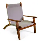 Armchair in Acacia Wood and Cotton/Polyester Blend Fabric - Bottega Viadurini