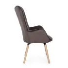 Design Armchair in Beech Wood and Green or Grey Velvet - Gilly Viadurini