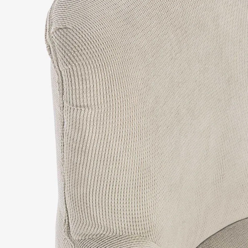 Pine Wood Armchair and Velvet Effect Seat Coste 4 Finishes - Molly Viadurini