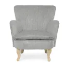 Pine Wood Armchair and Velvet Effect Seat Coste 4 Finishes - Molly Viadurini