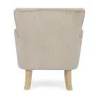 Pine Wood Armchair and Velvet Effect Seat Coste 4 Finishes - Molly Viadurini