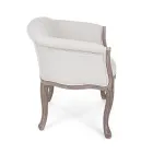 Wooden Armchair Seat in Natural Linen and Cotton Classic Design - Katen Viadurini