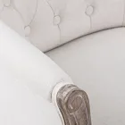 Wooden Armchair Seat in Natural Linen and Cotton Classic Design - Katen Viadurini