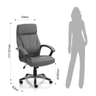 Armchair in Aged Effect Synthetic Leather - Rhodium Viadurini