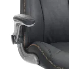 Armchair in Grey Synthetic Leather with Aged Effect - Renio Viadurini
