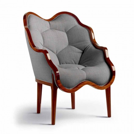 Armchair in fabric and solid wood design, made in Italy, Begga Viadurini