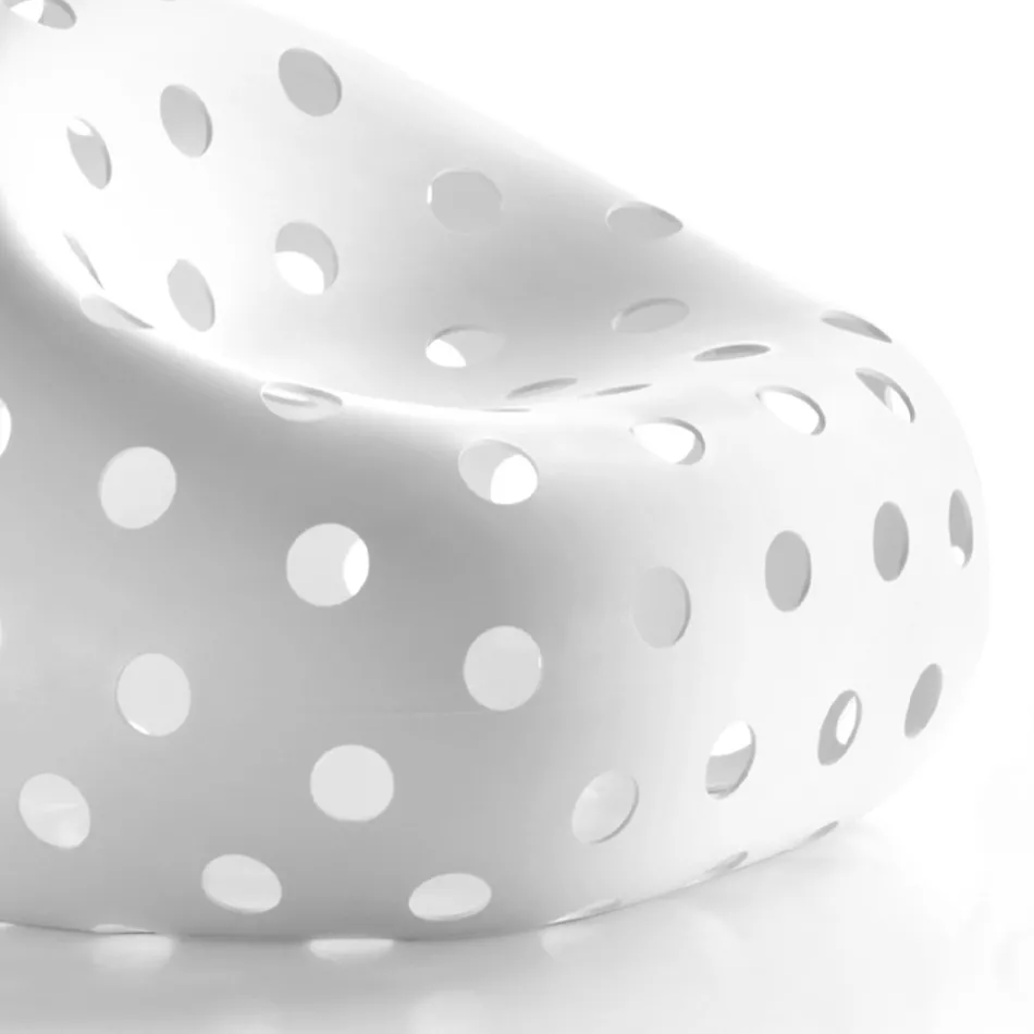 Luminous Outdoor Armchair in White Polyethylene Made in Italy - Asso Viadurini