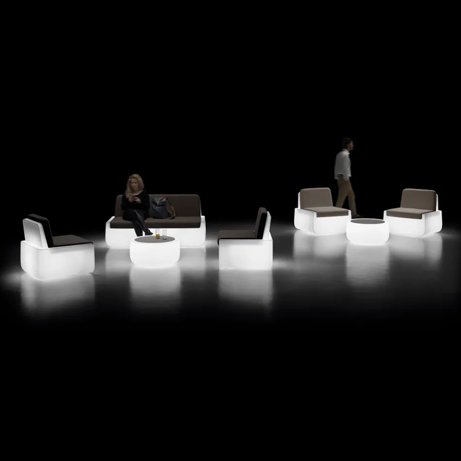 Bright Outdoor Armchair in Polyethylene with Cushion Made in Italy - Belida Viadurini