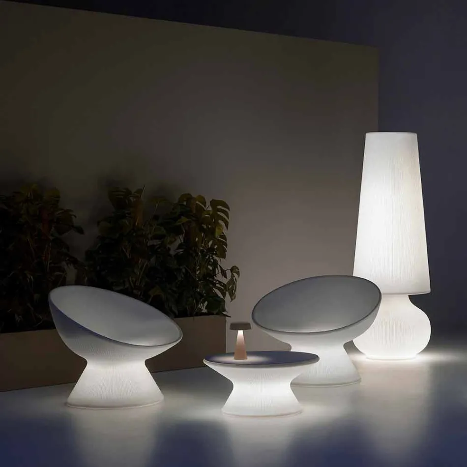 Luminous Outdoor Armchair in Polyethylene with LED Light Made in Italy - Desmond Viadurini