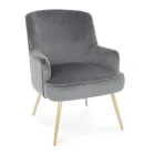 Modern Armchair in Steel and Velvet Effect Seat 3 Finishes - Matty Viadurini