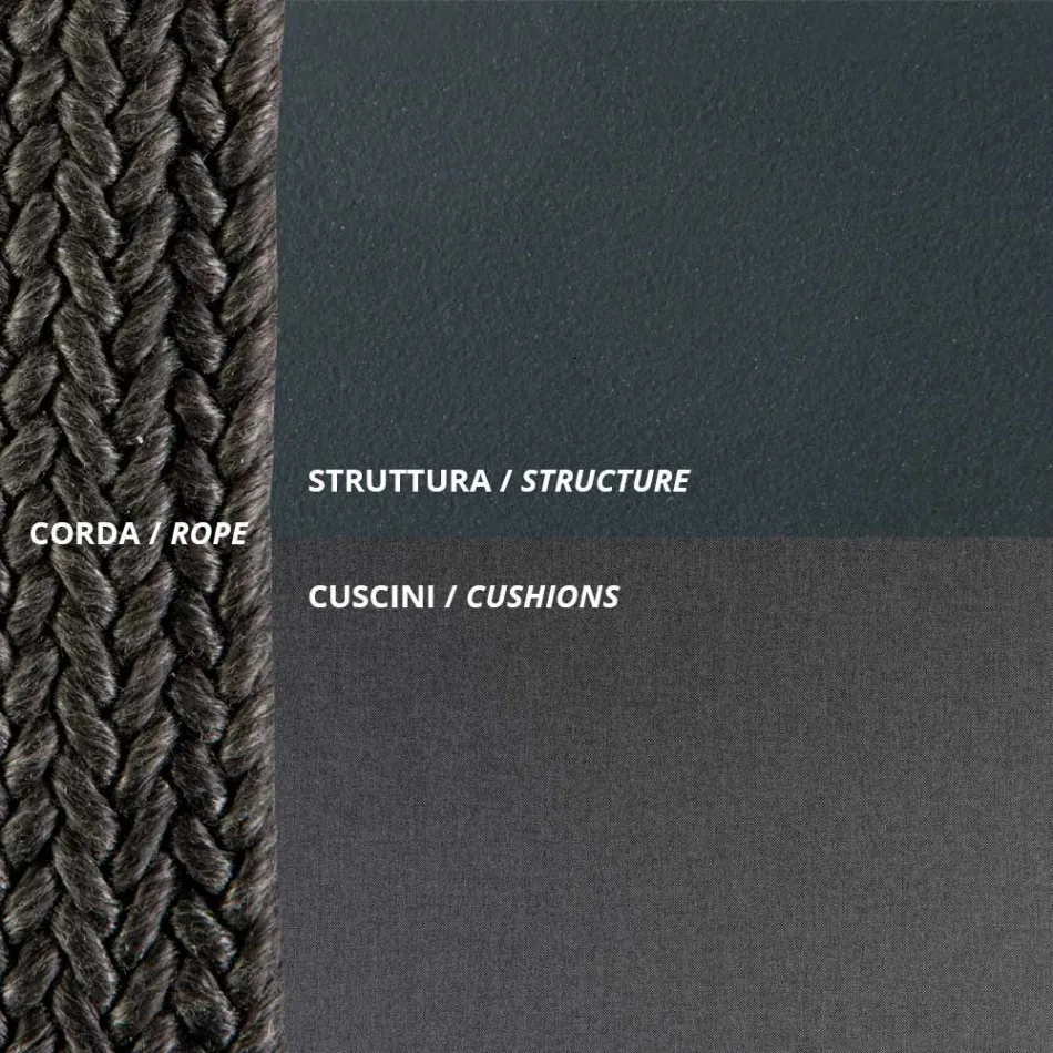 Outdoor Armchair in Steel Various Sizes and Cushions Included Made in Italy - Bronn Viadurini