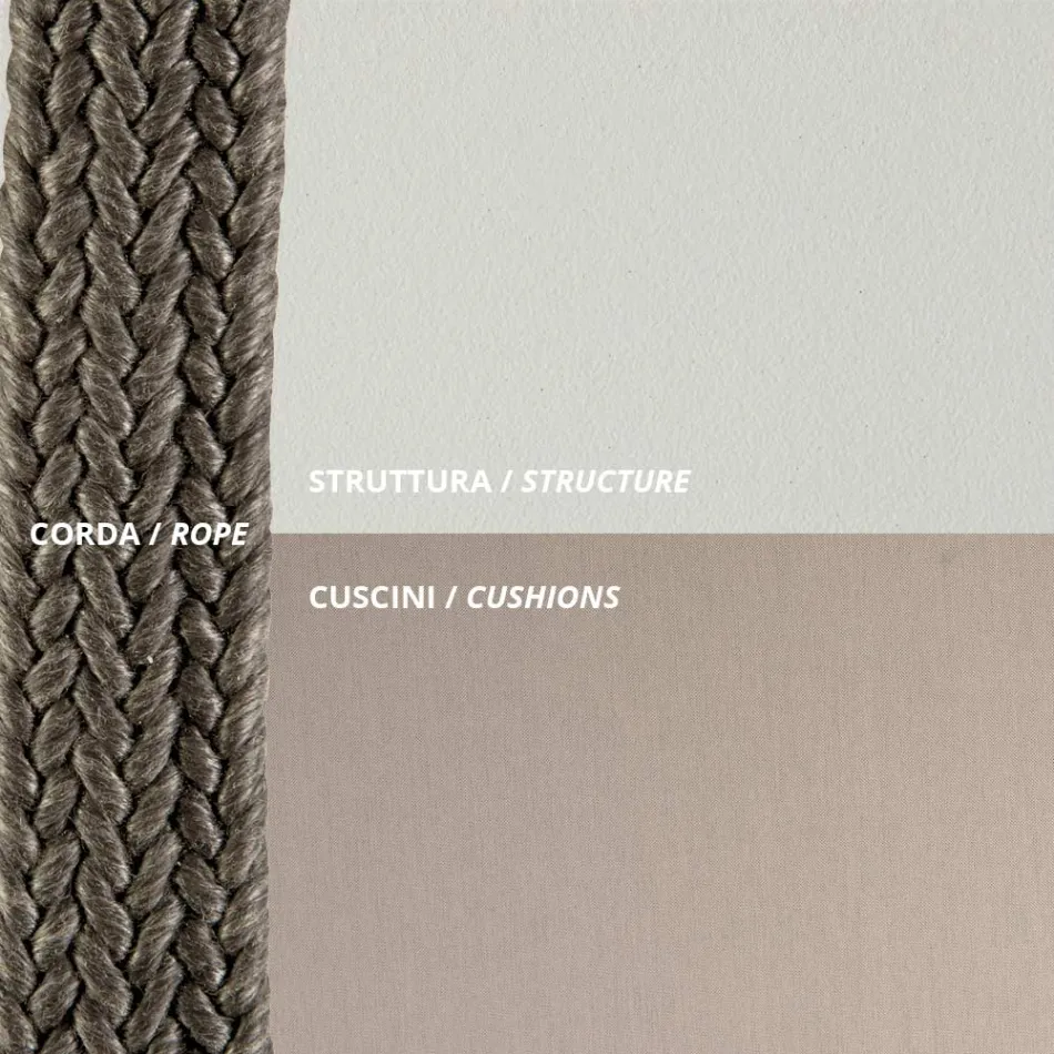 Outdoor Armchair in Steel Various Sizes and Cushions Included Made in Italy - Bronn Viadurini