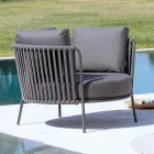 Outdoor Armchair in Steel Various Sizes and Cushions Included Made in Italy - Bronn Viadurini